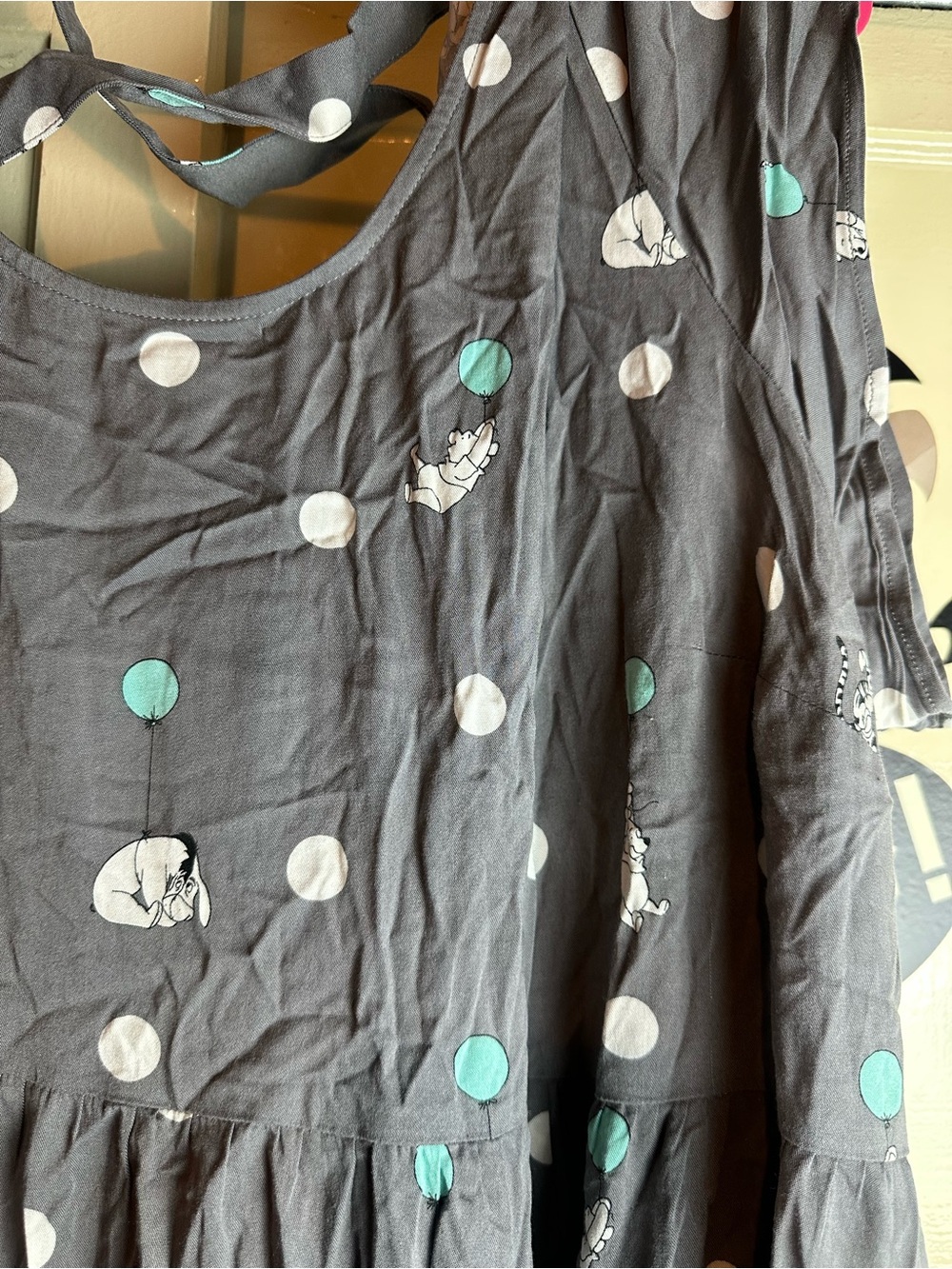 Gray Polka Dot Dress Winnie the Pooh print plus size 5X from torrid - Picture 3 of 8